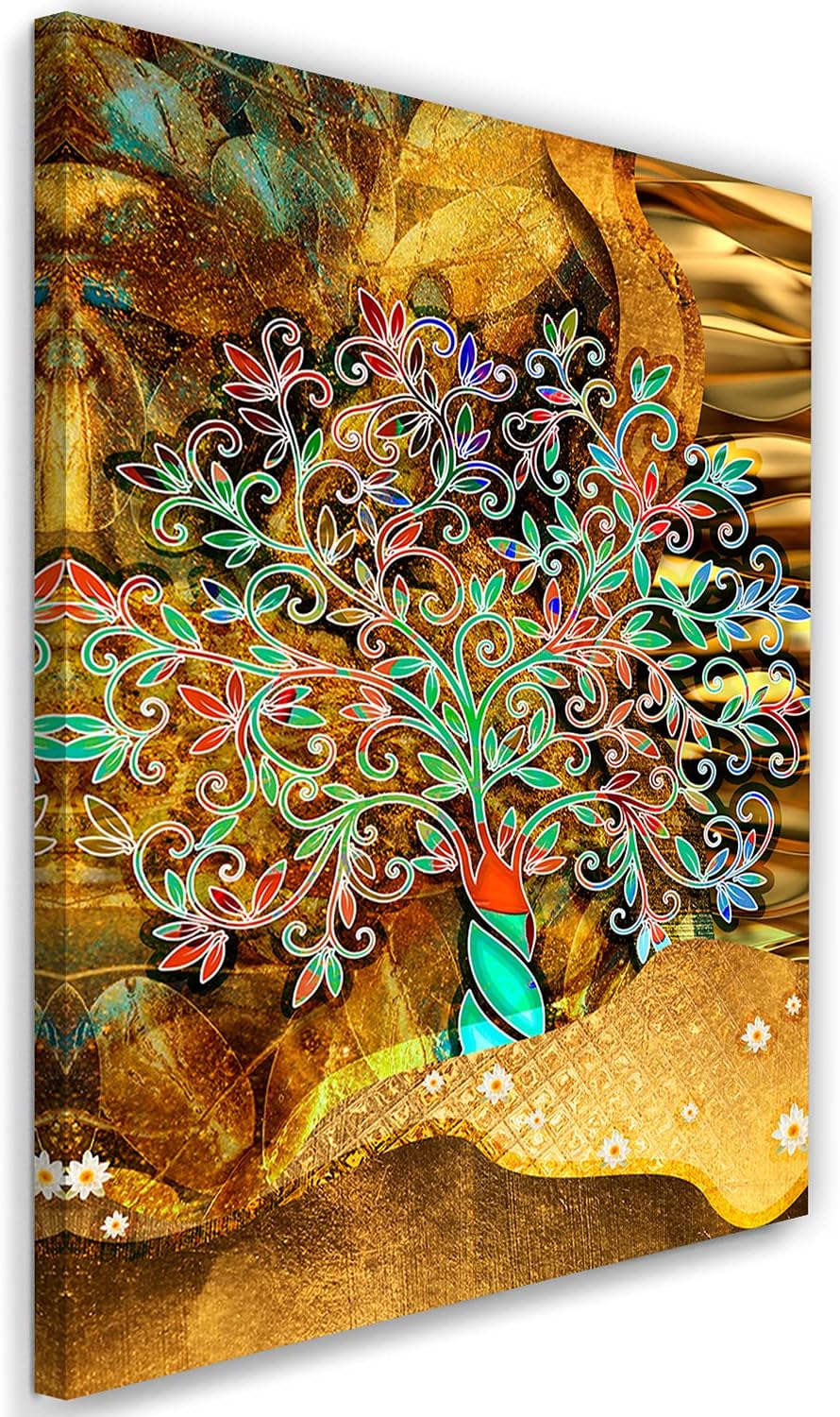 Feeby Bilder Baum des Lebens Gustav Klimt XXL 60x90 cm 1Teilig Wohnzimmer Schlafzimmer Modern Wandbi