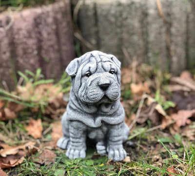 stoneandstyle Steinfigur Shar-Pei, Frost- und wetterfest bis -30°C, massiver Steinguss