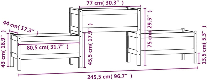 Tidyard Pflanzkübel 3 Pflanzgefässe Hochbeet Blumentopf Pflanztopf Blumenkübel Gartenbeet Pflanzbeet