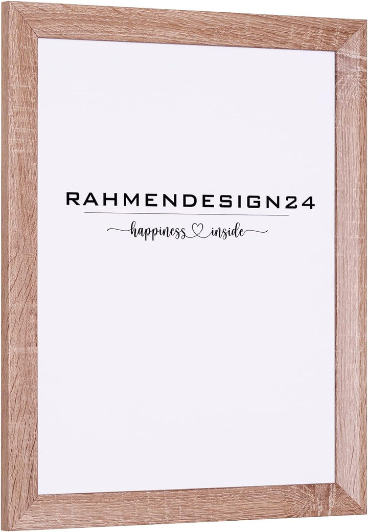 Rahmendesign24 Bilderrahmen Rio 70x90 Sonoma Eiche Fotorahmen, Wechselrahmen, Posterrahmen, Puzzlera