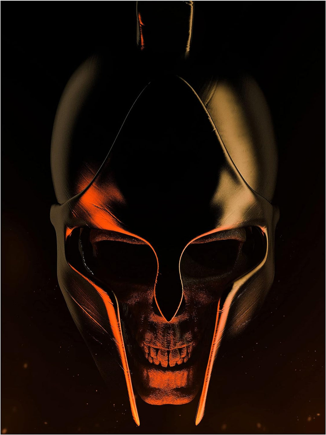 wandmotiv24 Totenkopf Wandbild aus Acrylglas, Grösse 100x75cm, Hochformat, Schädel, Helm, Sparta, Go