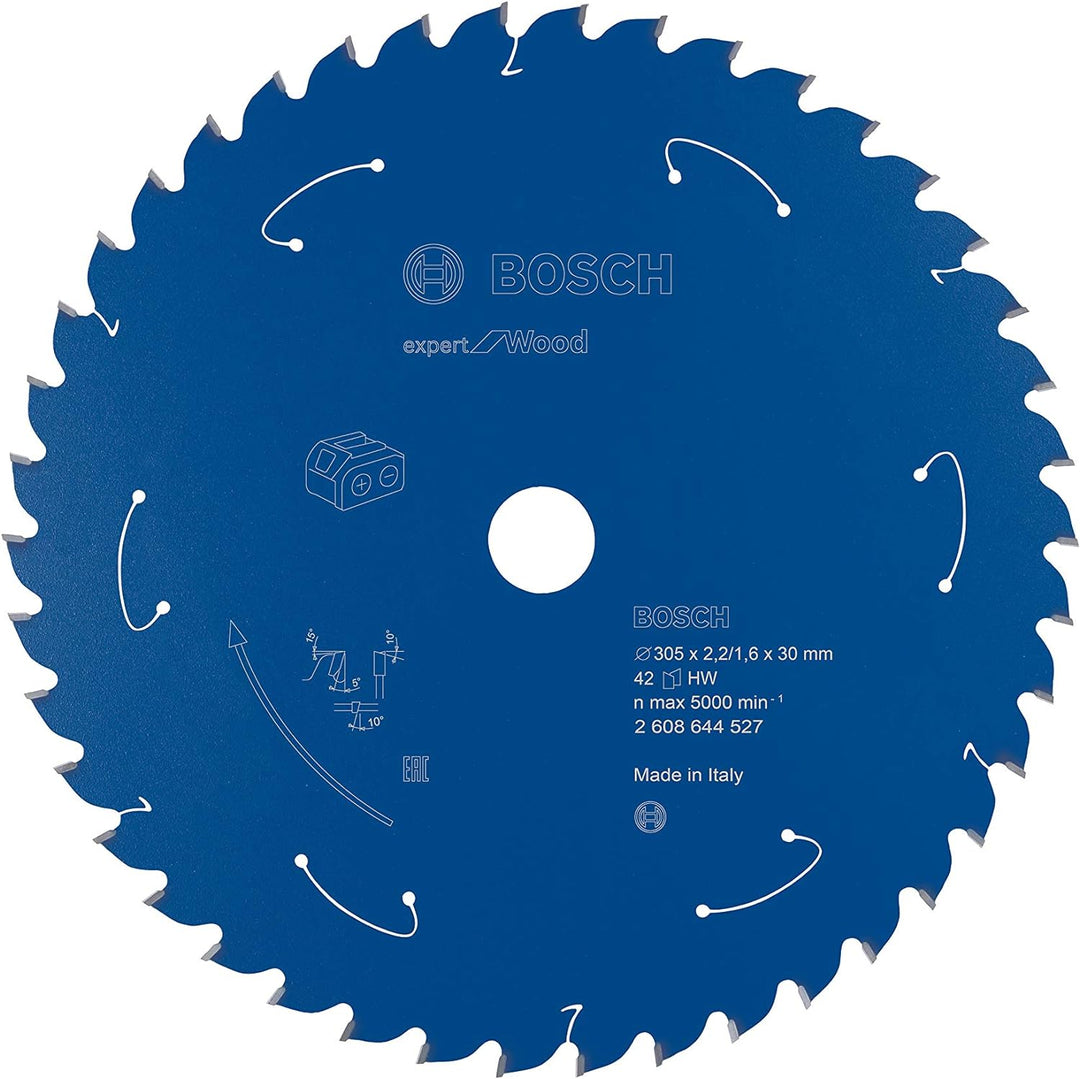 Bosch Professional 1x Kreissägeblatt Expert for Wood (Holz, Sägeblatt Ø 305 x 30 x 2,2 mm, 42 Zähne,