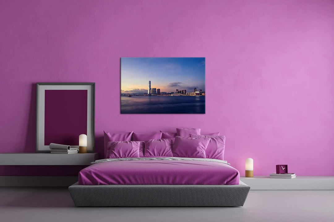 deyoli Küste von Hong Kong Format: 80x60 als Leinwand, Motiv fertig gerahmt auf Echtholzrahmen, Hoch