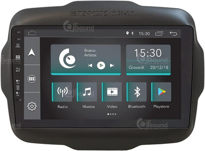 Personalisiertes Autoradio für Jeep Renegade Android GPS Bluetooth WiFi USB DAB+ Touchscreen 9" 4cor