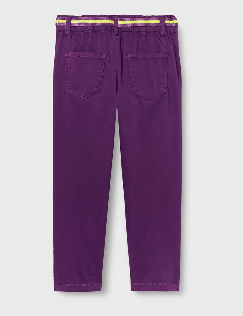 s.Oliver Mädchen 2133521 Hose mit Gürtel, Mom Fit Lilac Purple 128, Lilac Purple 128