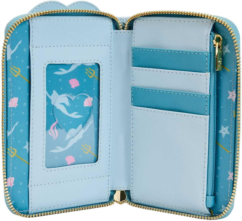 Loungefly Disney Purse Little Mermaid Wedding Cake Nue offiziell Blau Zip Around One Size Standard,