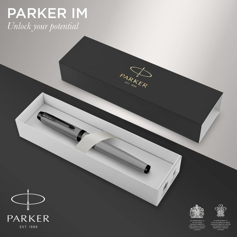 Parker IM Premium-Schwarze Edition Füllfederhalter – feine Feder – schwarze Tinte – in Geschenkbox (