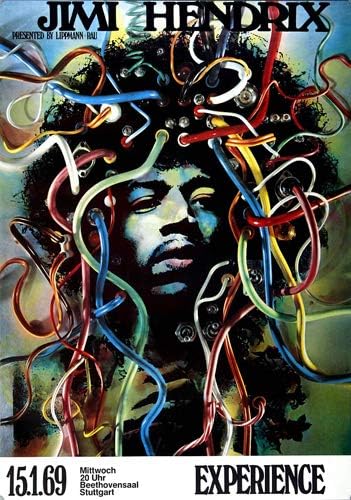 Jimi Hendrix - Electric Ladyland, Stuttgart 1969 » Konzertplakat/Premium Poster | Live Konzert Veran