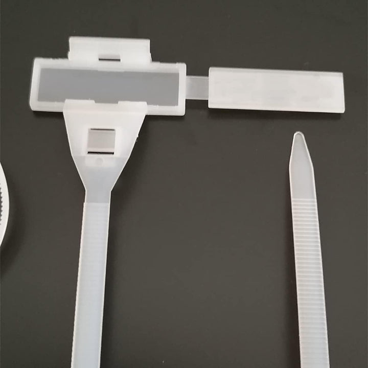 100 Stück Nylon-Kabelbinder, selbstschliessende Kabelschilder zum Beschreiben von Ethernet-Etiketten