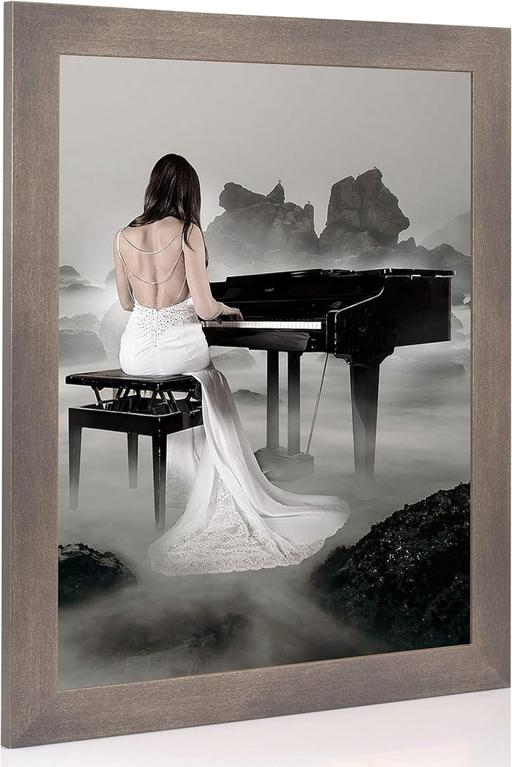 rahmengalerie24 Bilderrahmen 34x96 cm New Rio Rahmen Stahl Holz Acrylglas ohne Passepartout Portrait