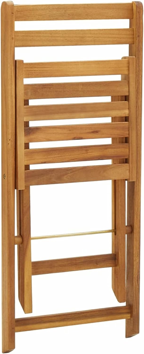 Yolola Gartenmöbel Set Klappbar inkl. 2 Sitzkissen, Balkonmöbel Set 3 teilig Massivholz, Balkontisch