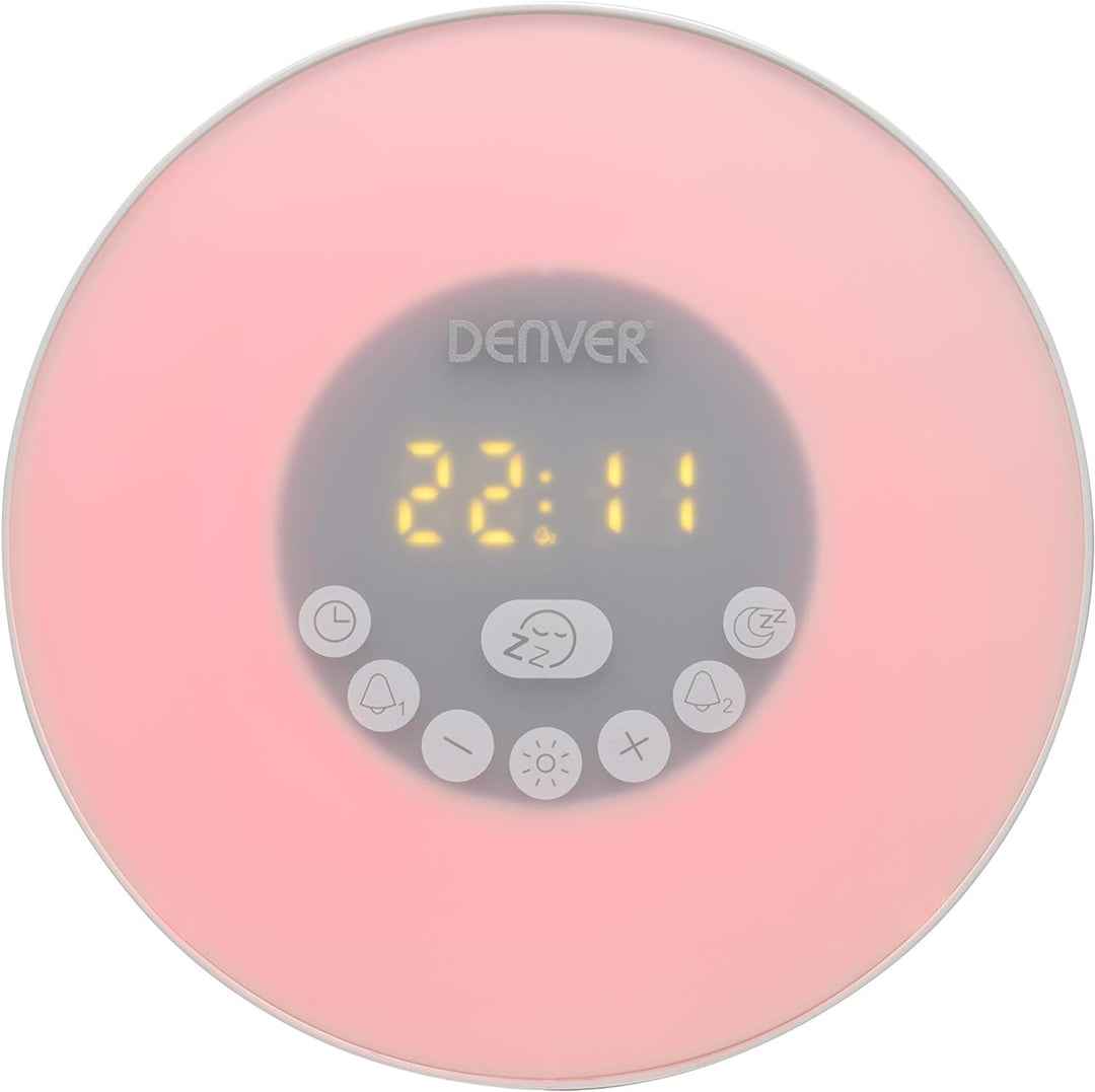 Denver CRLB-400 Radiowecker, Bluetooth-Funktion, Stimmungslicht, MicroSD-Eingang für MP3-Wiedergabe,