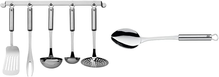 WMF Profi Plus Küchenhelfer Set 6-teilig, Hängeleiste mit 5 Helfer, Schöpflöffel, Schaumlöffel & Pro