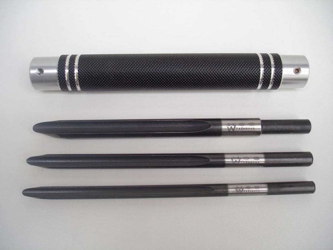 3 Wiedemann HSS Spindelfromröhren mit Doppelschliff und Aluminiumheft für Drechsler, Woodturning Woo