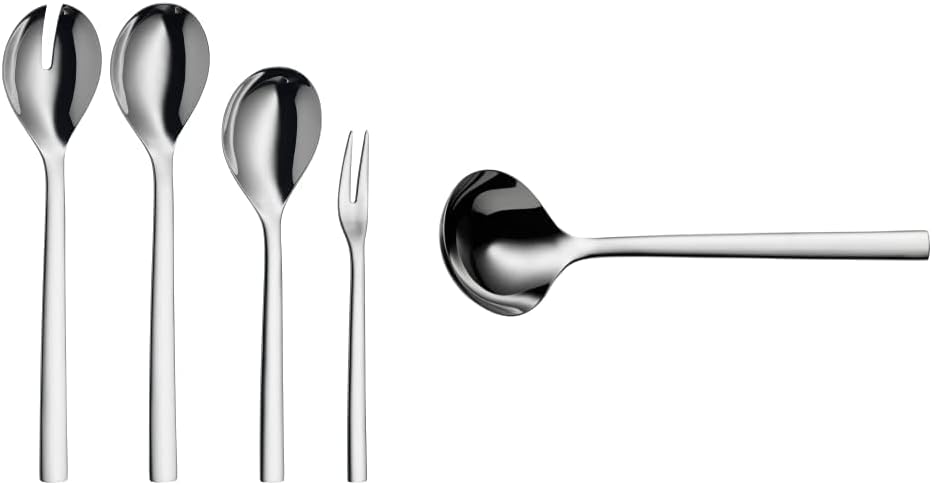 WMF Servierteile-Set 4-teilig Salatbesteck Servierlöffel Serviergabel Nuova Cromargan Edelstahl rost