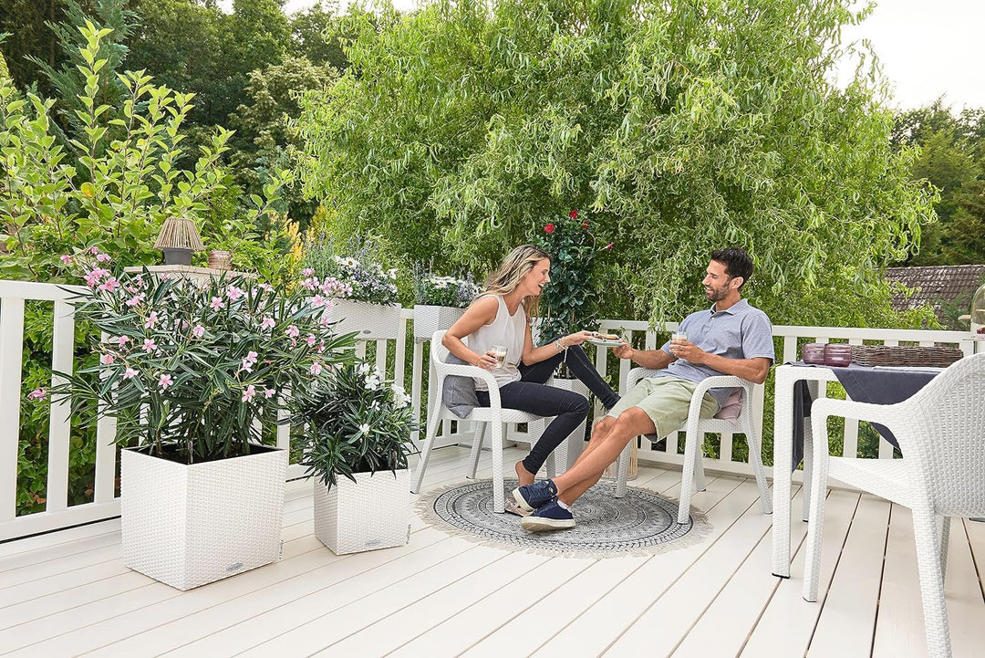 LECHUZA CUBE Cottage 40 weiss 15380 Garten 39x39x40 cm Weiss, Garten 39x39x40 cm Weiss