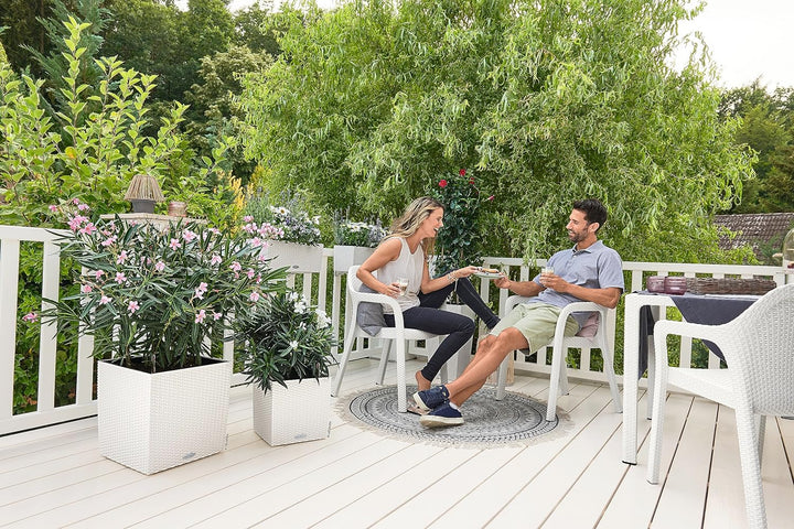 LECHUZA CUBE Cottage 40 weiss 15380 Garten 39x39x40 cm Weiss, Garten 39x39x40 cm Weiss