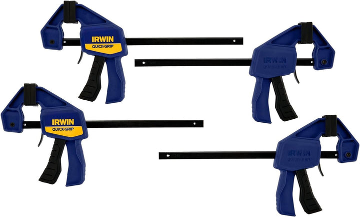 IRWIN QUICK-GRIP Klemmen, einhändig, Ministange, 15,2 cm, 4er-Pack (1964758) 6 inches, 6 inches