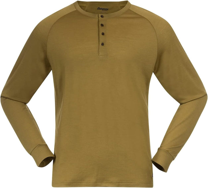 Bergans Lysebu Henley Wool Langarmshirt Herren oliv