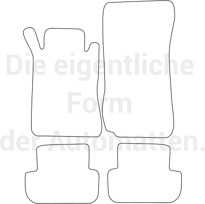 moto-MOLTICO Fussmatten Auto Velours Autoteppiche Schwarz Automatten Set 4-teilig passend für Merced