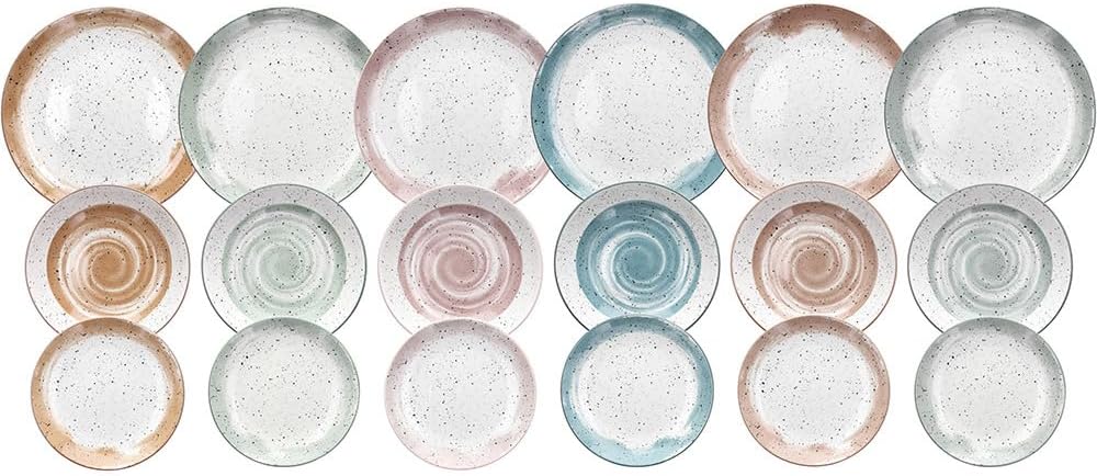 Tognana Sienna Tafelservice für 6 Personen, 18-teilig, Porzellan, mehrfarbig