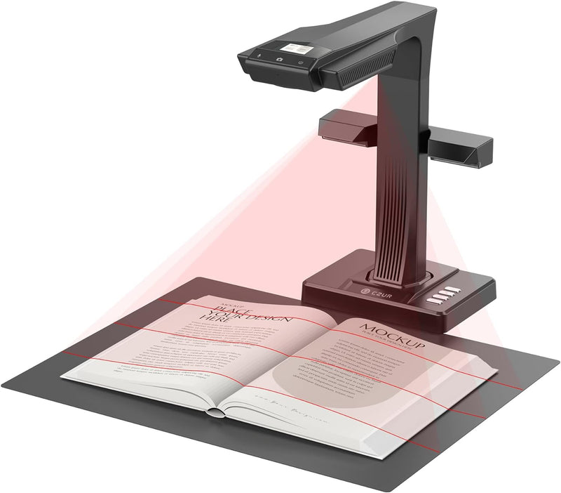 CZUR ET16-P Professioneller Buchscanner mit LED Fülllicht, OCR Dokumentenscanner 16 Megapixel Dokume