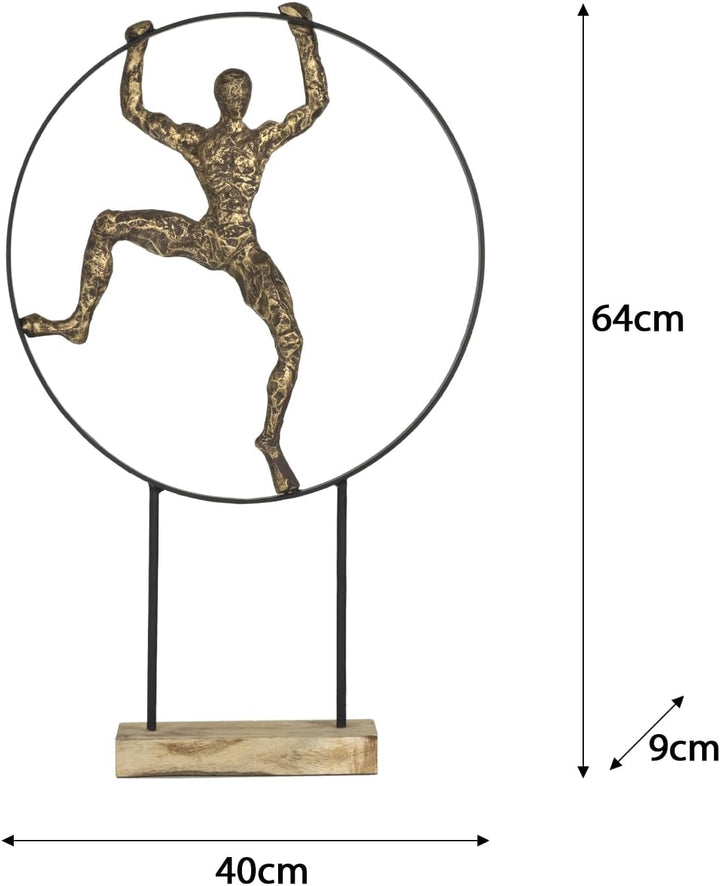 Moritz Skulptur I Akrobat I 40 x 9 x 64 cm I Holzdeko I Skulpturen Deko I Modern I Wohnzimmer I aus