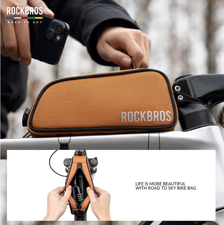 ROCKBROS Road-to-Sky Fahrrad Rahmentasche Wasserabweisend Oberrohrtasche 0,7L Reflektierend Fahrradt