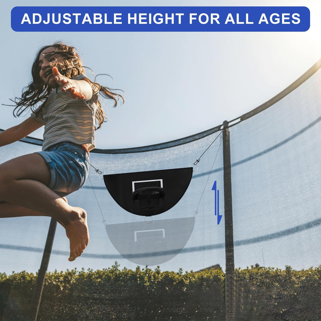 TOYMIS Trampolin Basketballkorb, Abreissrand zum Eintauchen TrampolinBasketballaufsatz mit Mini Bask