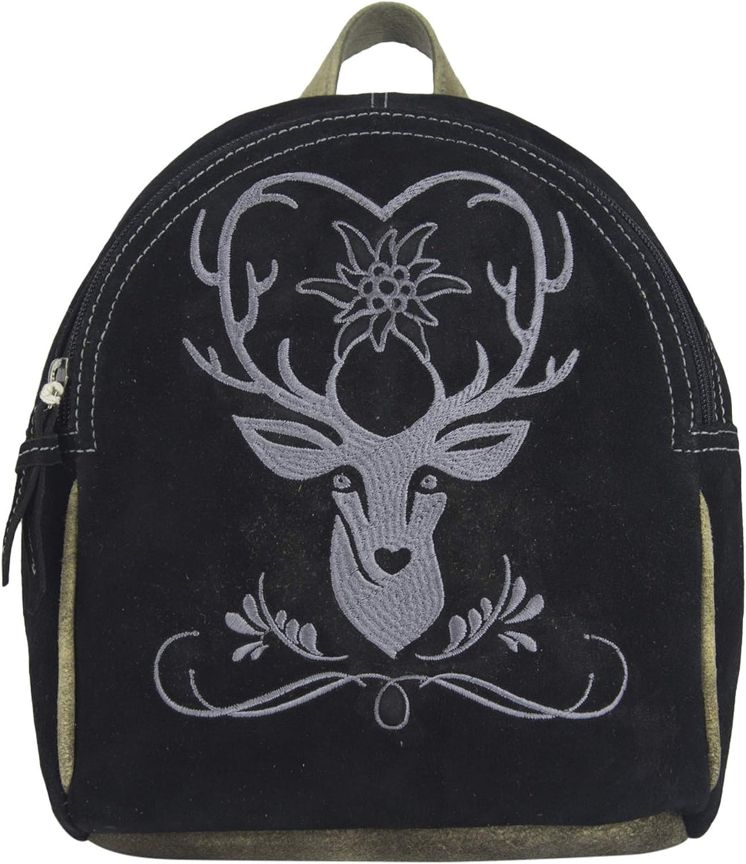 DOMELO Leder Trachtenrucksack. Klein Damen Back pack. Einzigartiges Oktoberfest Tasche mit Hirsch St
