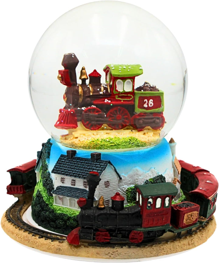 Schneekugel mit beweglichem Zug und Spielwerk, Melodie: Oh Susanna, Masse: H/Ø ca. 17 x 15 cm 17 cm,