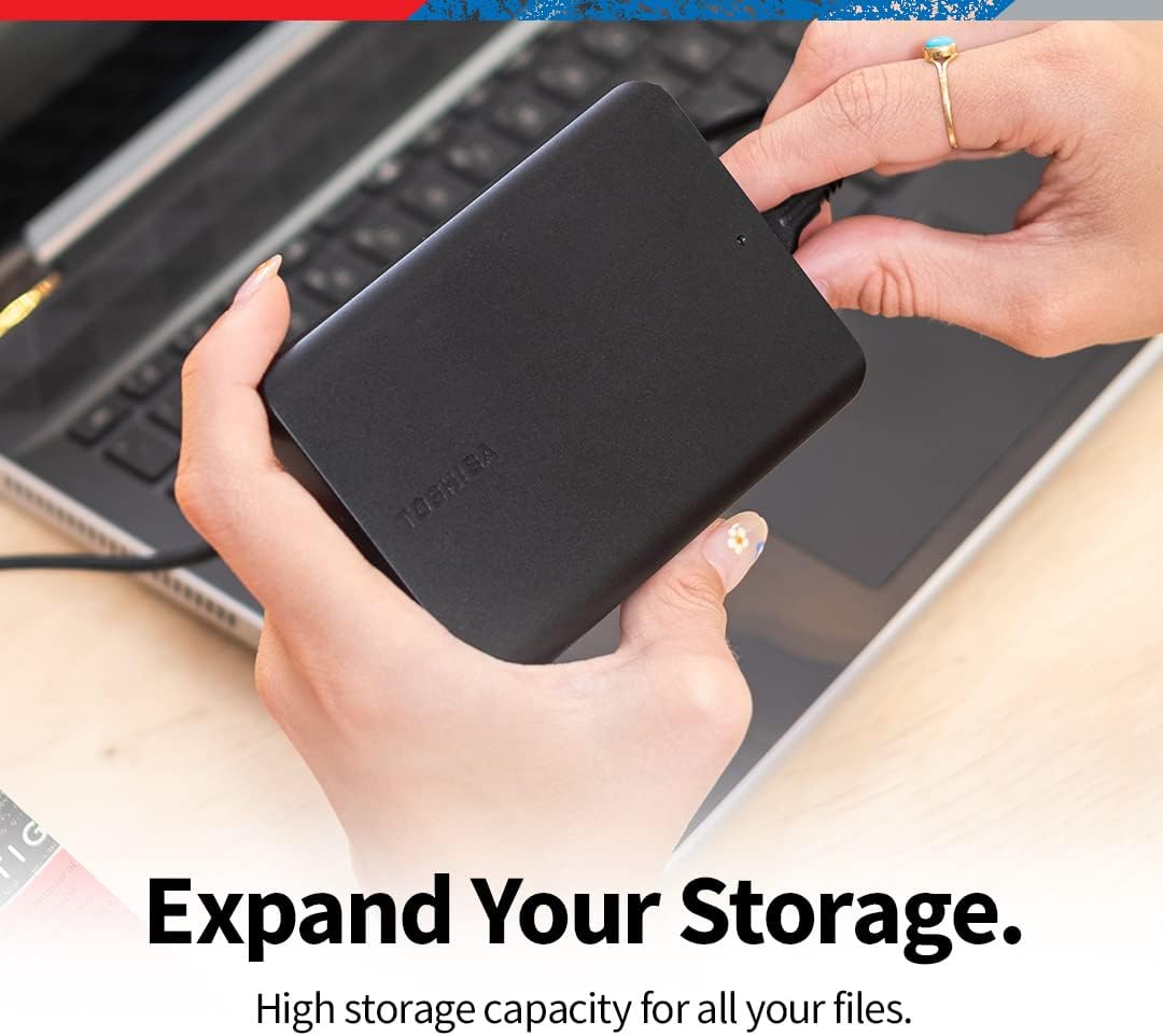Toshiba Canvio Basics HDTB520XK3AA Externe Festplatte, 2 TB, USB 3.0, Schwarz Zeitgenössisch Schwarz