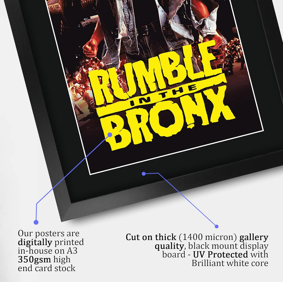 HWC Trading Rumble In The Bronx A3 Gerahmte Signiert Gedruckt Autogramme Bild Druck-Fotoanzeige Gesc