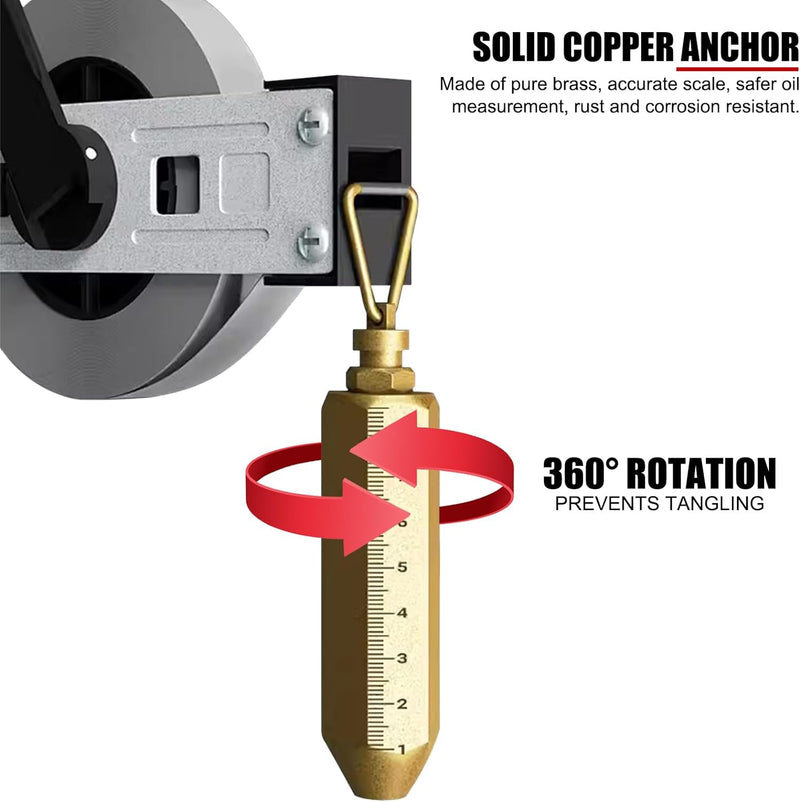 10m Edelstahl Öl Ölmessstab Ölklinge Lineal Kupferkopf Anhänger Öl Ölmessstab Ölmessgerät Messband