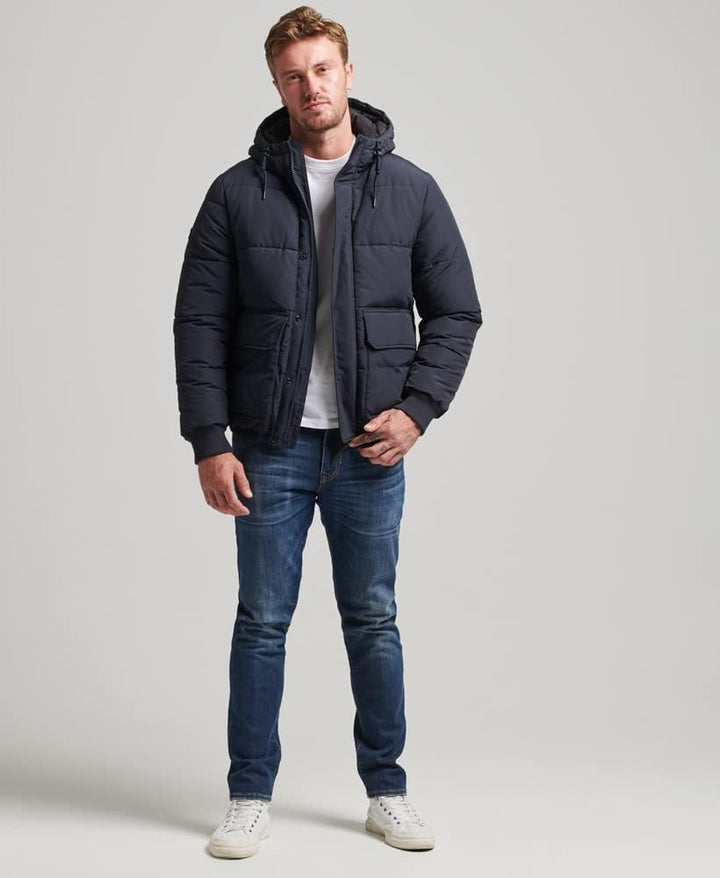 Superdry Herren Mountain Steppjacke Finster Marineblau XXL