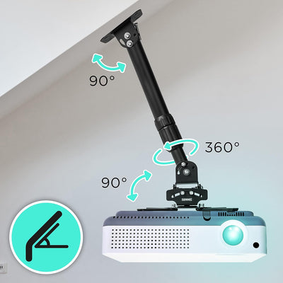 Duronic PB04XL Beamer Halterung | Projektor Deckenhalterung | Universal Wandhalterung | Halterung fü