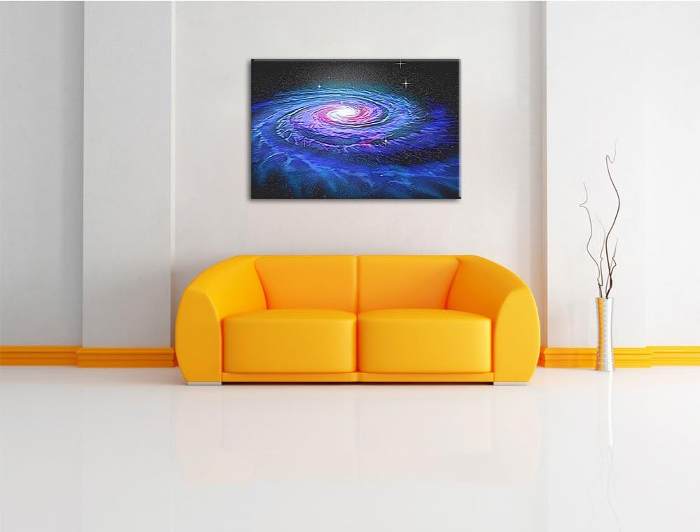 Sternenwirbel Galaxie Deluxe Format: 100x70 cm auf Leinwand, XXL riesige Bilder fertig gerahmt mit K