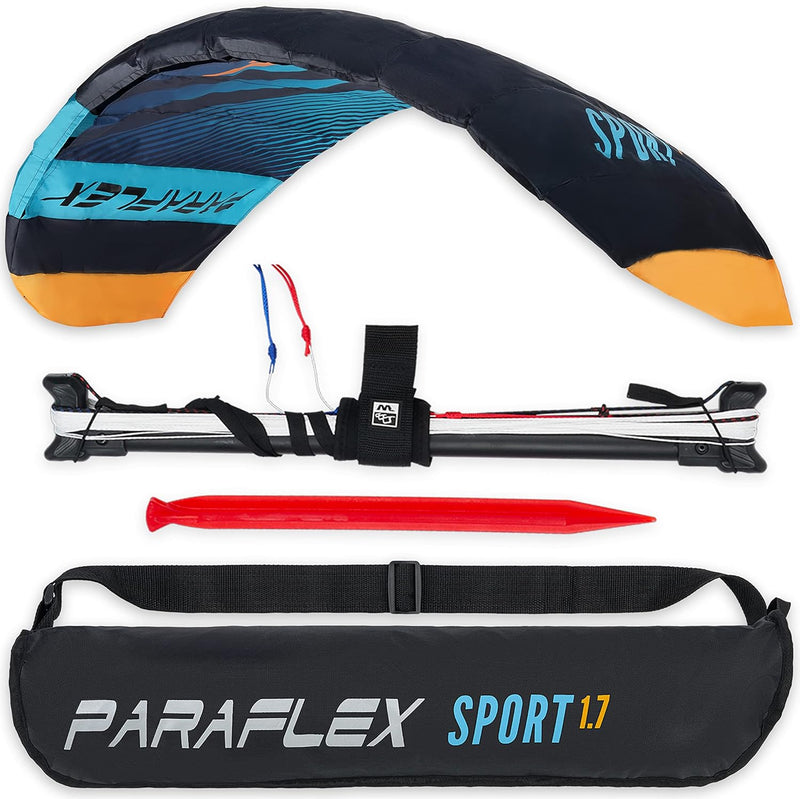 Wolkenstürmer® Paraflex Sport 2-Leiner Lenkmatte 1.7 (türkis) - „Ready to Fly“ Lenkmatte inkl. Lenkb