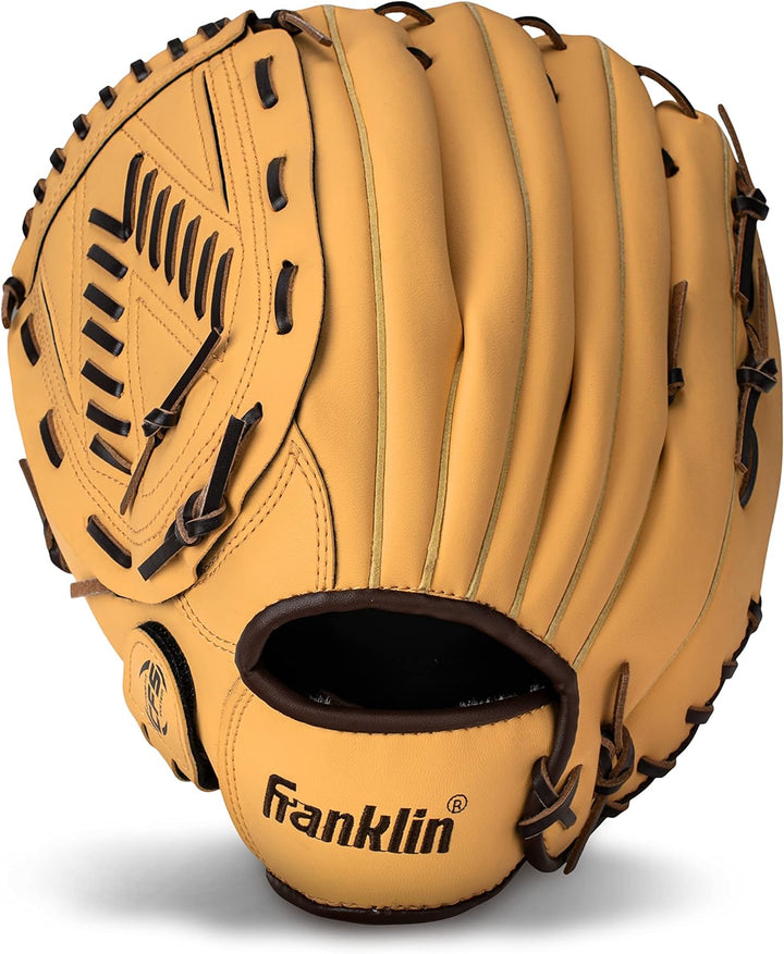 Franklin Sports Baseball + Softball Glove - Field Master Baseball + Softball Mitt - Adult + Youth Gl