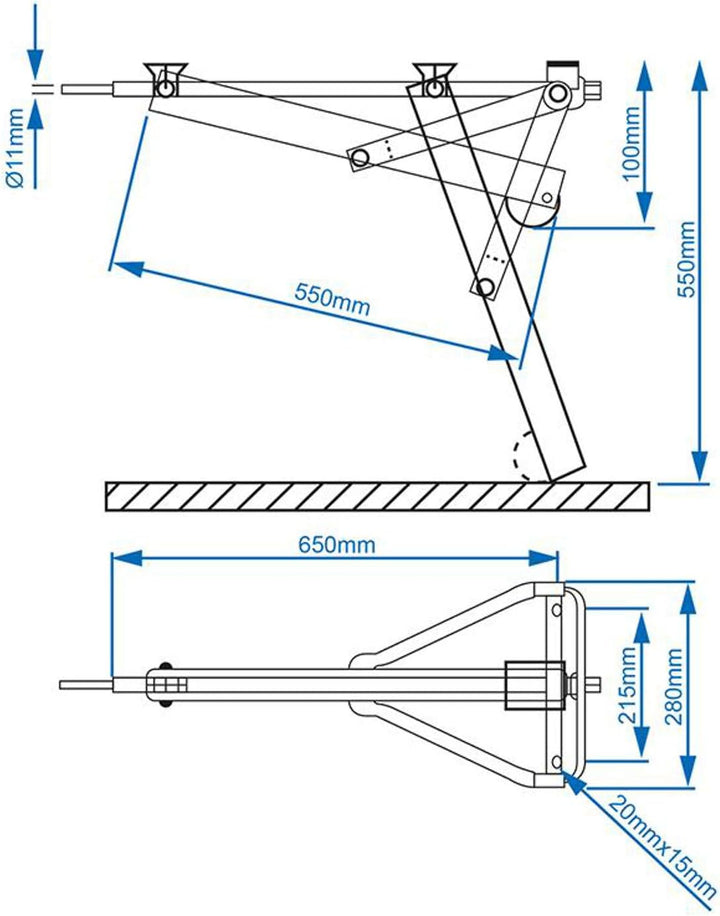 4x PROPLUS Ausdrehstütze Stützfuss Steckstütze Wohnwagen 19mm Kurbelstützen 600kg