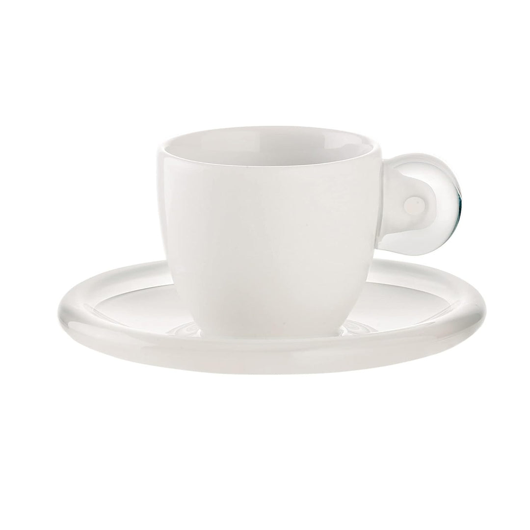 Guzzini - Gocce, 6 Espressotassen mit Untertassen - Transparent, 35 x 30 x h9,5 cm | 50 cc - 2669010