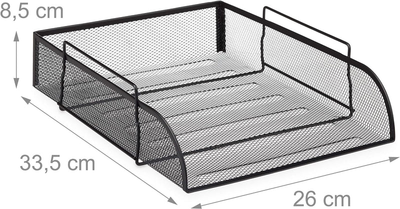 5 x stapelbare Dokumentenablage, Büro Briefablage aus Metall für DIN A4, Schreibtischablage BxT 26x3