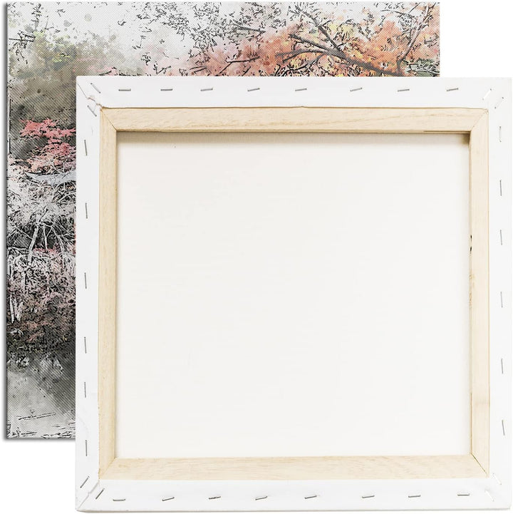 traditionell japanischer Garten Format: 70x70 als Leinwandbild, Motiv fertig gerahmt auf Echtholzrah