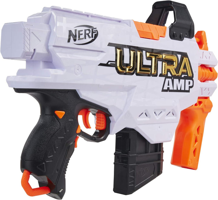 NERF Ultra Amp Motorized Blaster, 6-Dart Clip, 6 Ultra Darts, Compatible Only Ultra Darts