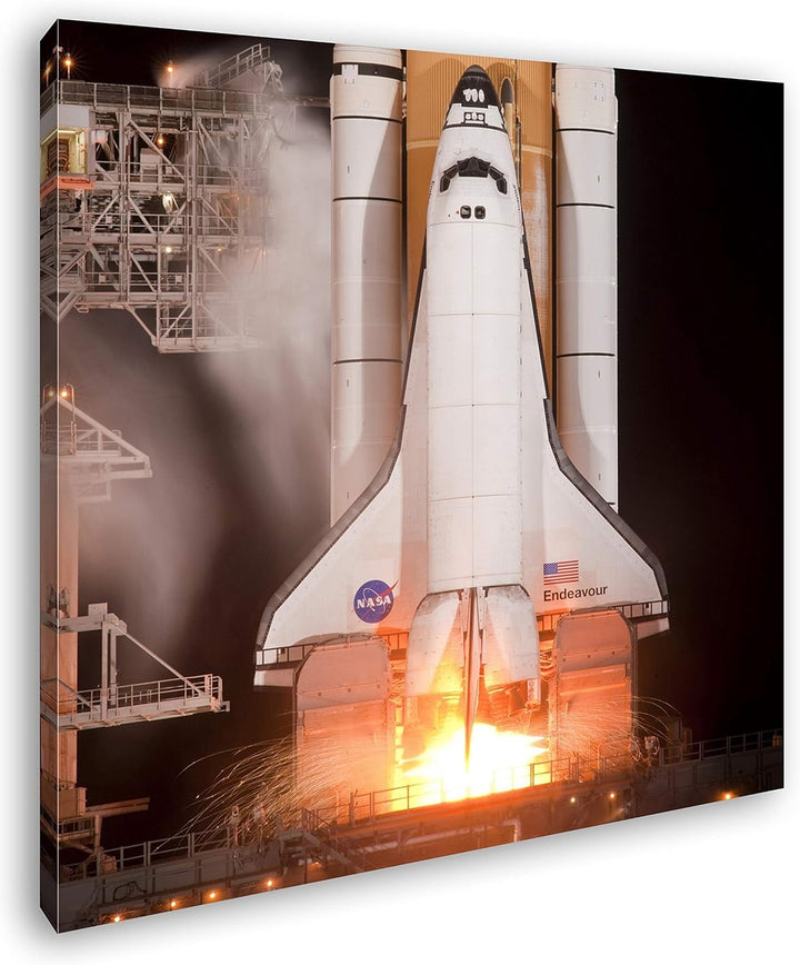 deyoli Spaceshuttle Format: 70x70 als Leinwandbild, Motiv fertig gerahmt auf Echtholzrahmen, Hochwer