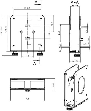 Novus Dahle Halterung, Metall, schwarz, 14.7 x 5.3 x 4.9 cm