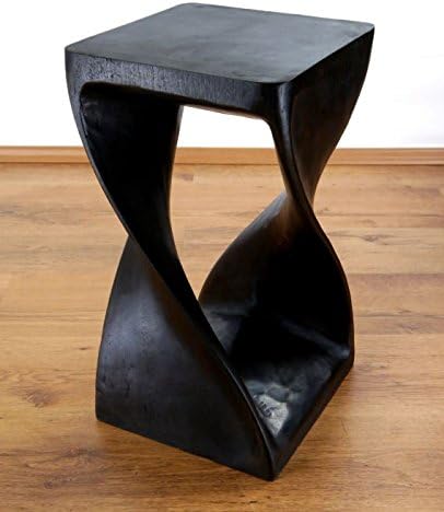 livasia Gedrehte Massivholzsäule, Beistelltisch/Hocker als Blumensäule oder Podest, asiatischer Sitz