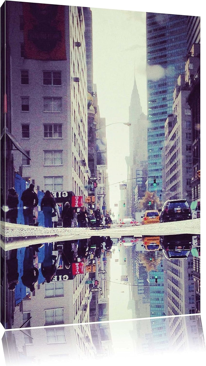 New York Times Square, Format: 100x70 auf Leinwand, XXL riesige Bilder fertig gerahmt mit Keilrahmen