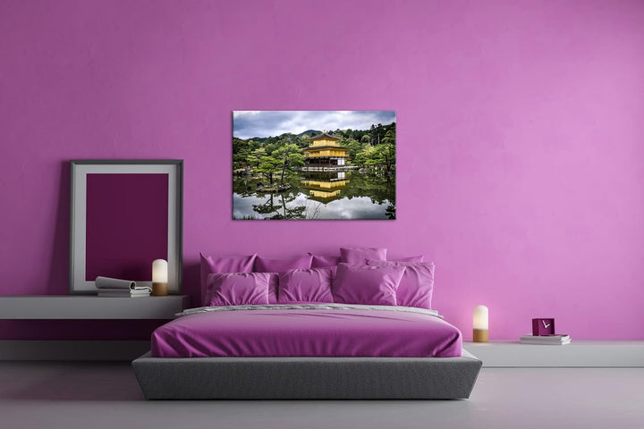 deyoli Tempel- und Gartenanlage Japans Format: 80x60 als Leinwandbild, Motiv fertig gerahmt auf Echt