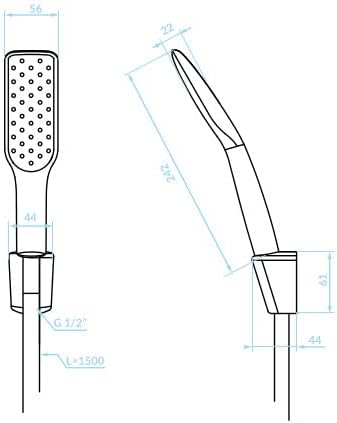 ADGO Alanis Handbrause mit Halterung, Punktbrausegarnitur, Brausekopf, Duschbrause, Duschkopf mit Sc